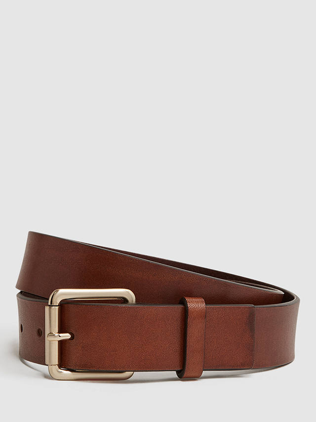 Reiss Grayson Leather Belt, Tan