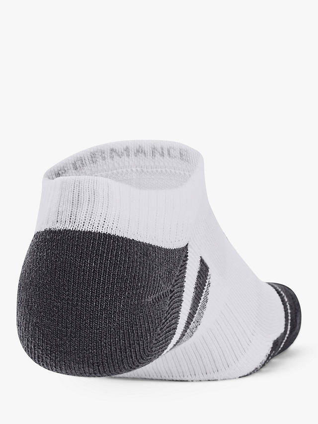 Under Armour Performance Tech Socks, Pack of 3, White/Gray