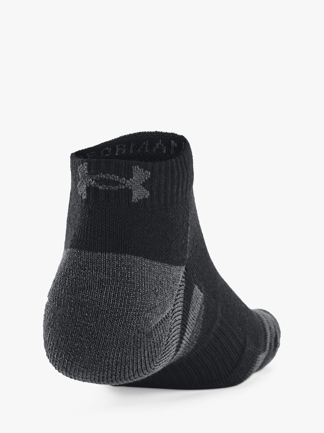 Under Armour Performance Tech Low Cut Socks, Pack of 3, Black/Jet Gray, XL