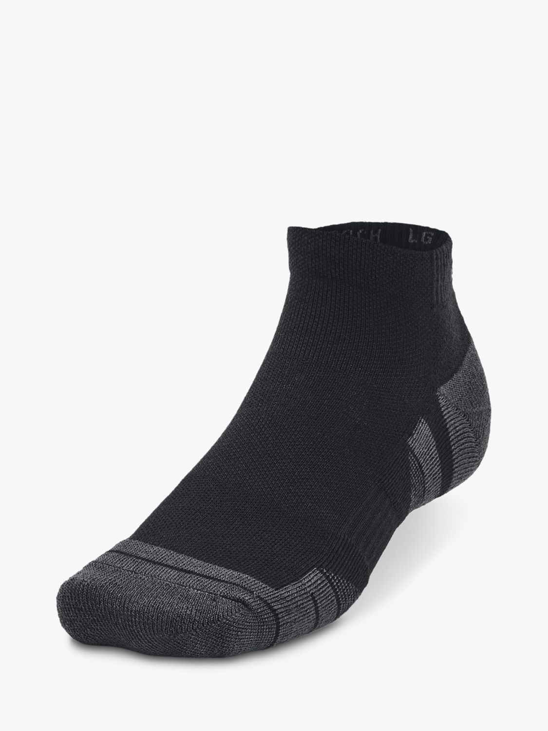 Under Armour Performance Tech Low Cut Socks, Pack of 3, Black/Jet Gray ...