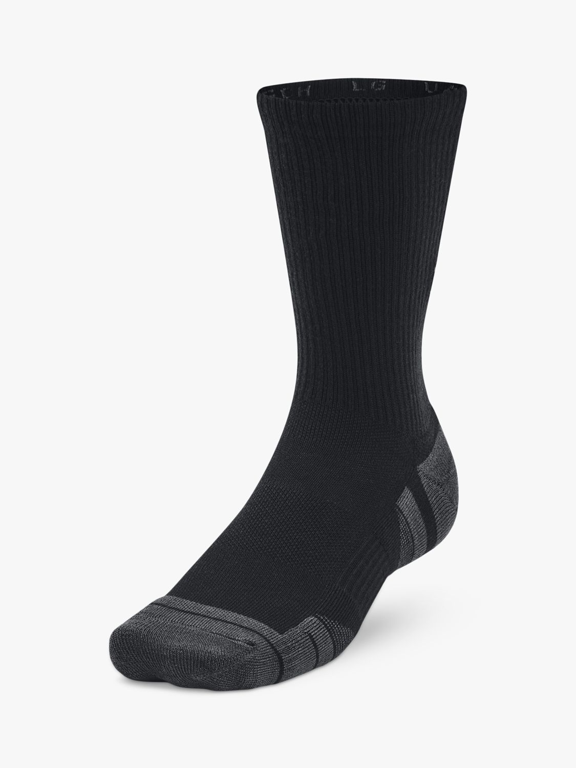 Under Armour Performance Tech Socks, Pack of 3, Mod Gray/White/Jet Gray at  John Lewis & Partners