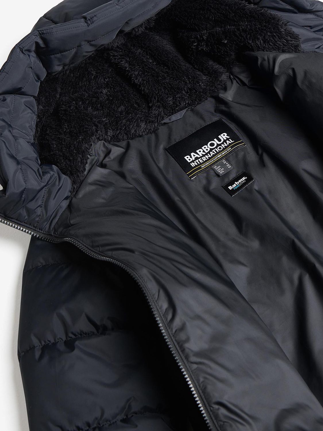 Barbour International Boston Quilted Jacket, Black at John Lewis & Partners