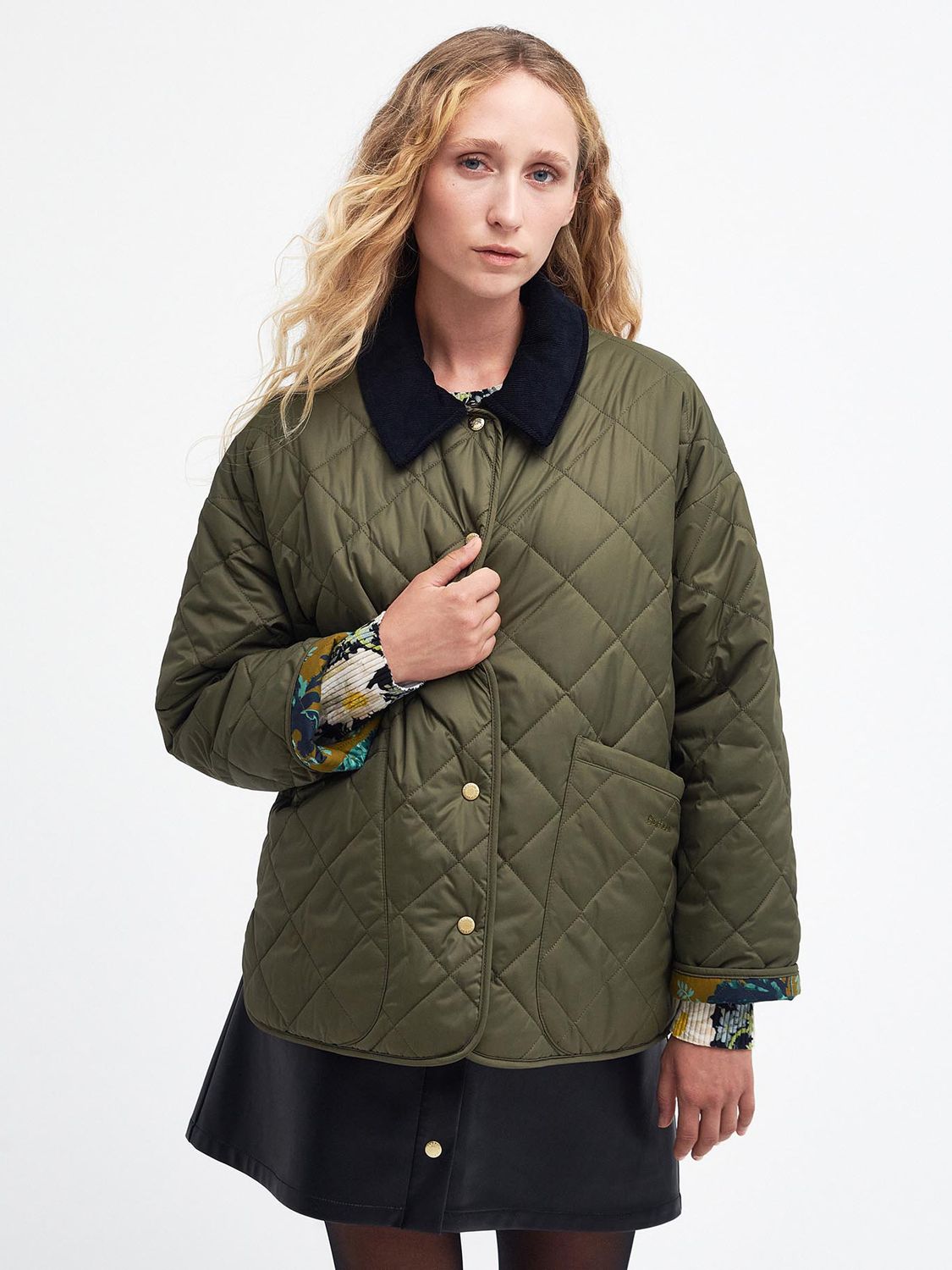 Barbour x House of Hackney Daintry Reversible Quilted Jacket, Fern