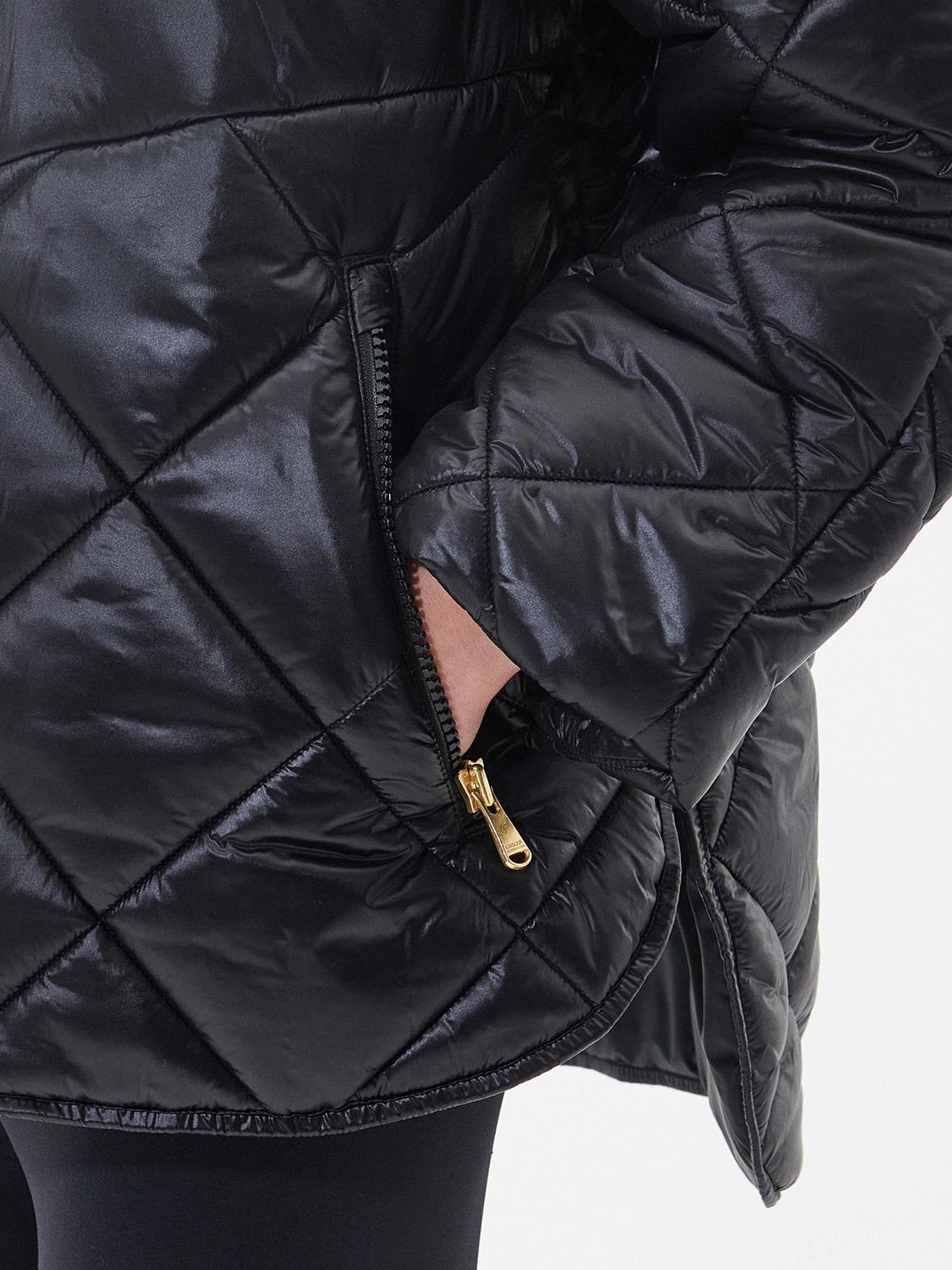 Barbour International Parade Quilted Jacket, Black at John Lewis & Partners