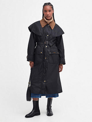 Barbour Tomorrow's Archive Manderston Wax Trench Coat, Black