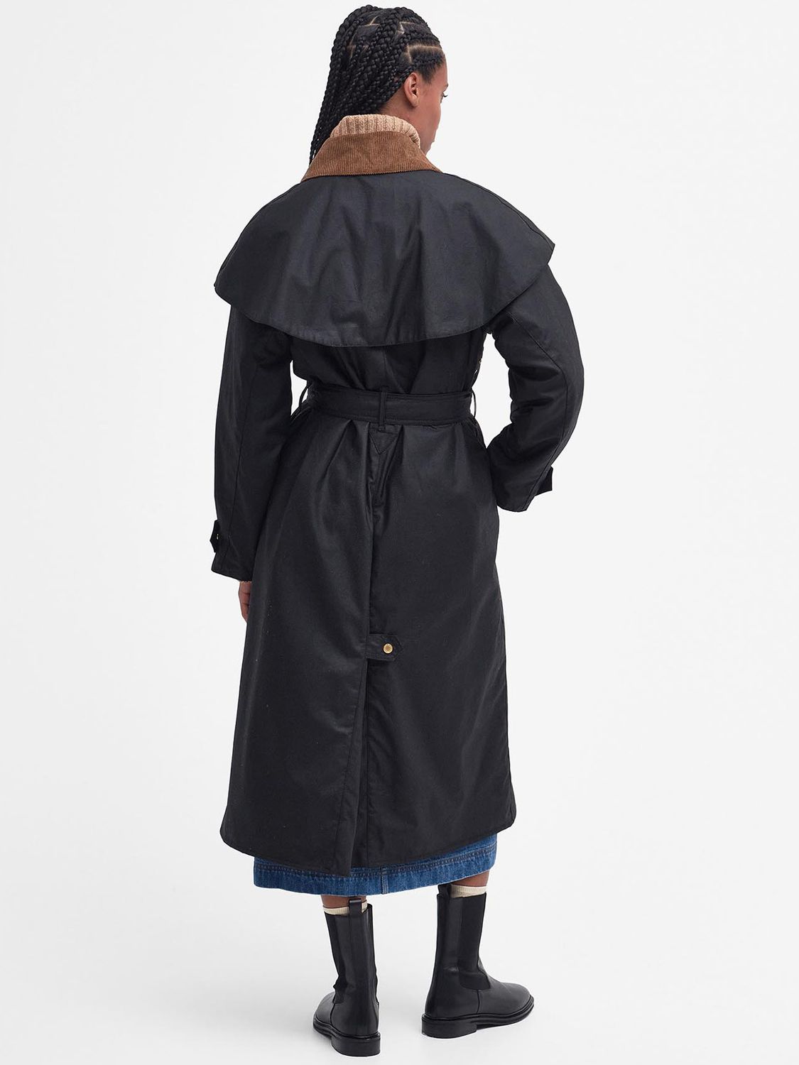 Barbour Tomorrow's Archive Manderston Wax Trench Coat, Black at John ...