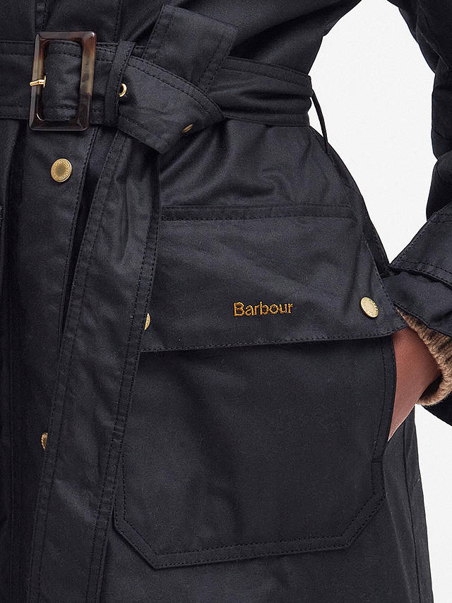 Barbour Tomorrow's Archive Manderston Wax Trench Coat, Black