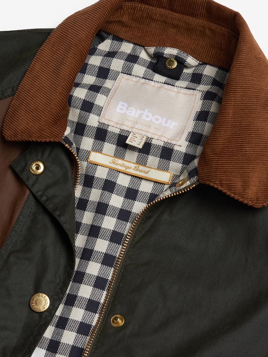 Barbour Tomorrow's Archive Arniston Waxed Jacket, Fern/Bark at John ...