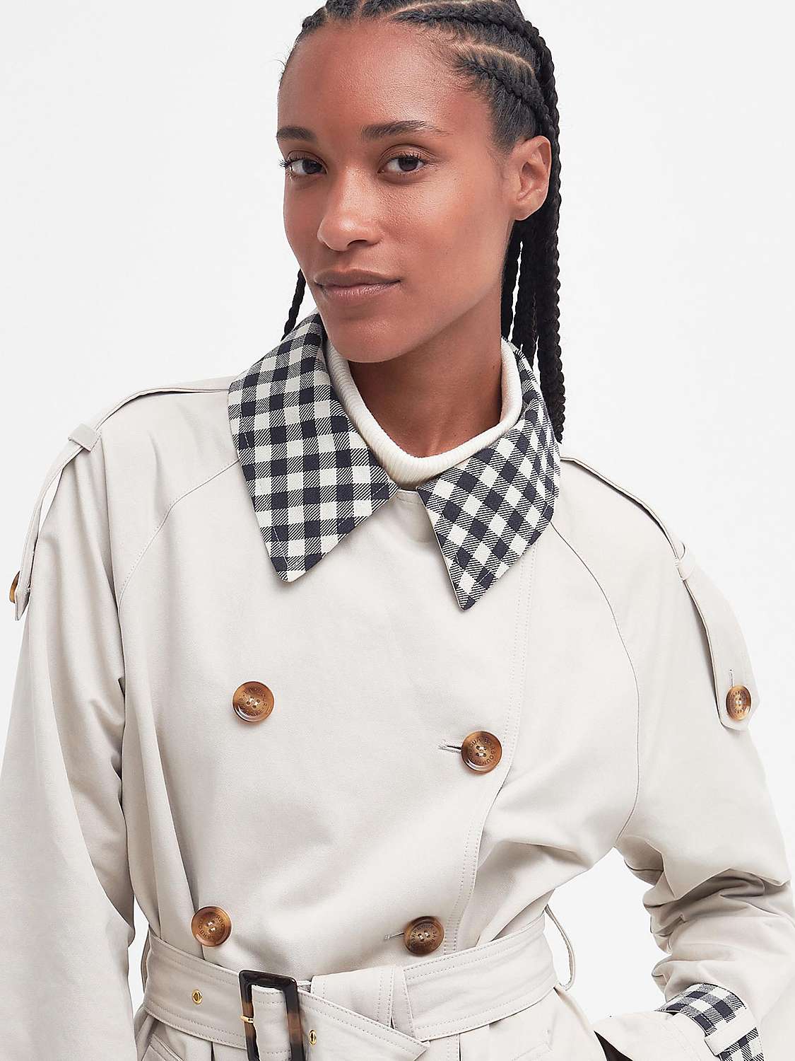 Barbour Tomorrow's Archive Blaire Showerproof Trench Coat, Blanc at ...