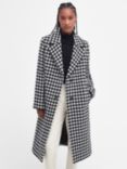 Barbour Tomorrow's Archive Cawder Wool Blend Checked Coat, Black/White, Black/White