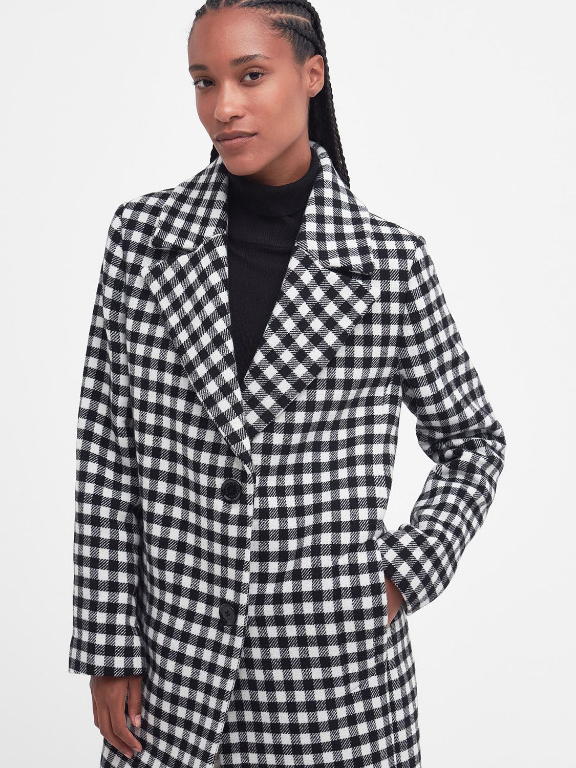 Barbour Tomorrow's Archive Cawder Wool Blend Checked Coat, Black/White ...