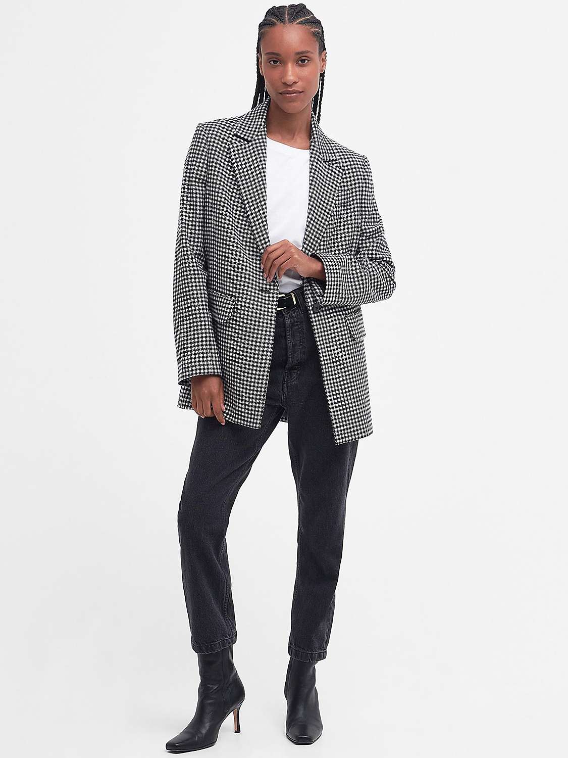 Barbour Tomorrow's Archive Balmoral Houndstooth Blazer, Black/White at ...