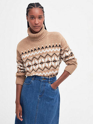 Barbour Tomorrow's Archive Blaire Fair Isle Wool Blend Jumper, Hessian
