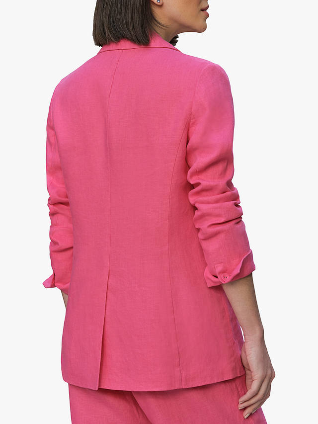 Pure Collection Longline Linen Blazer, Pink