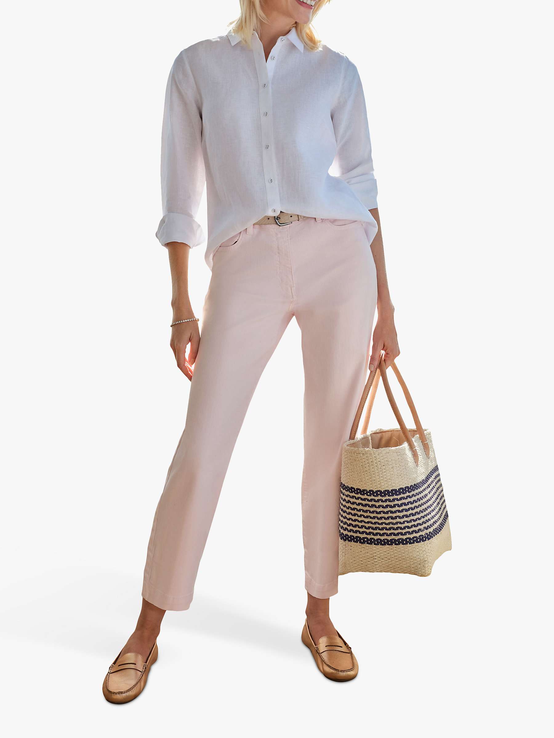 Buy Pure Collection Plain Linen Shirt, White Online at johnlewis.com