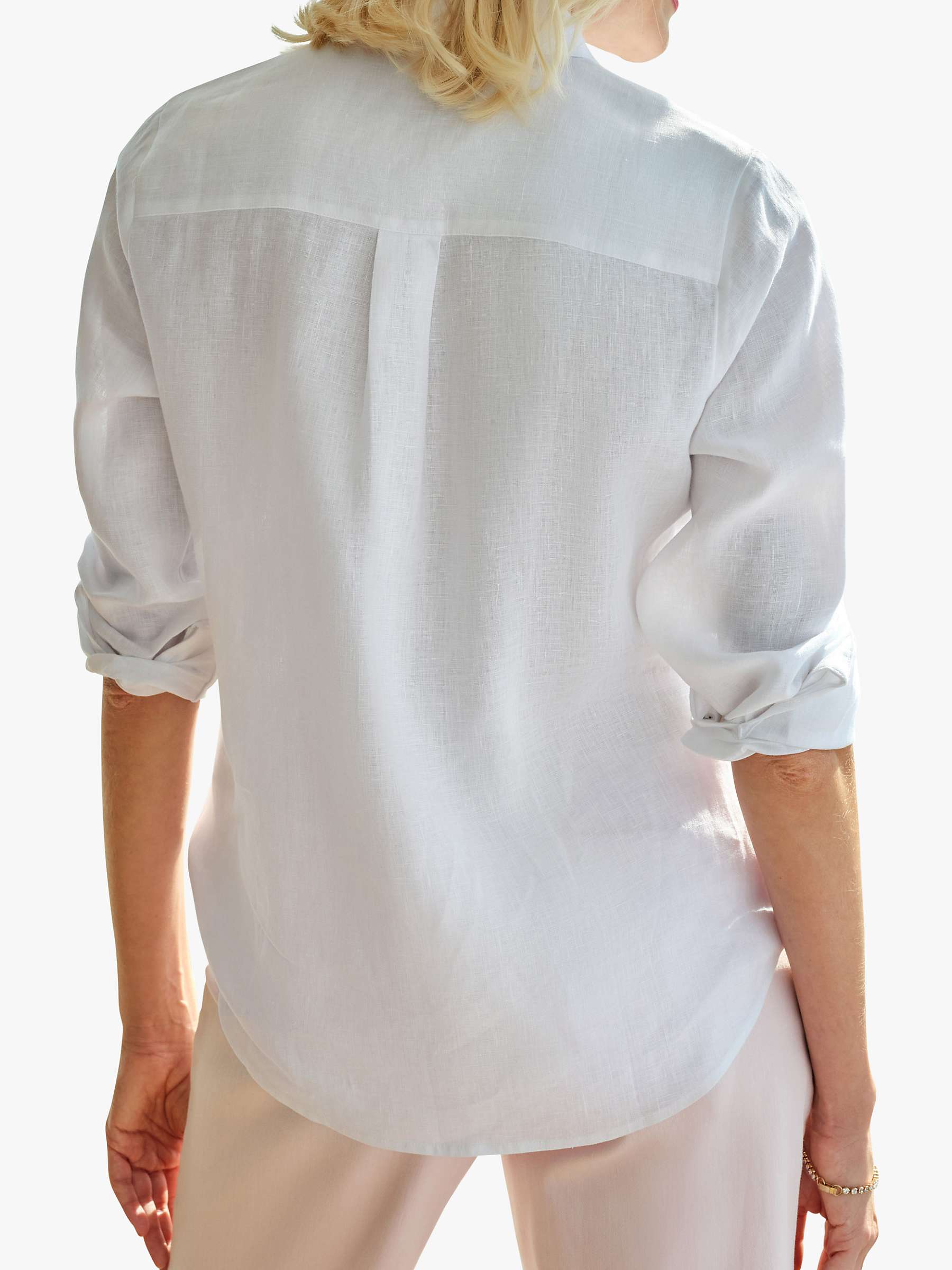 Buy Pure Collection Plain Linen Shirt, White Online at johnlewis.com