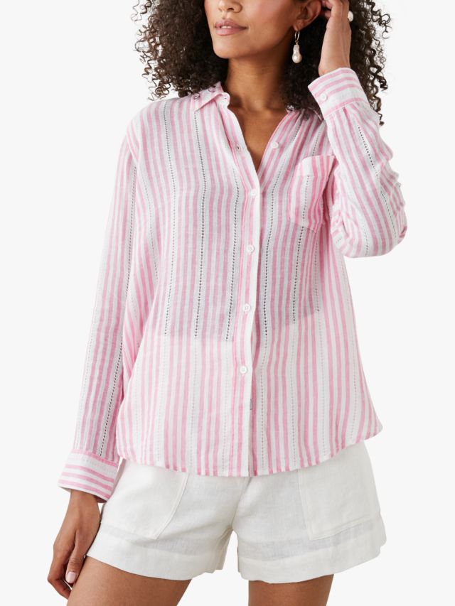 Rails Charli Stripe Linen Shirt, Barnacle/Multi, XS