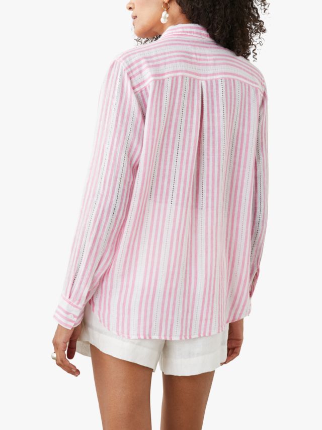 Rails Charli Stripe Linen Shirt, Barnacle/Multi, XS