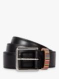 Paul Smith Multicoloured Stripe Leather Belt, Black