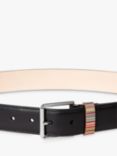 Paul Smith Multicoloured Stripe Leather Belt, Black