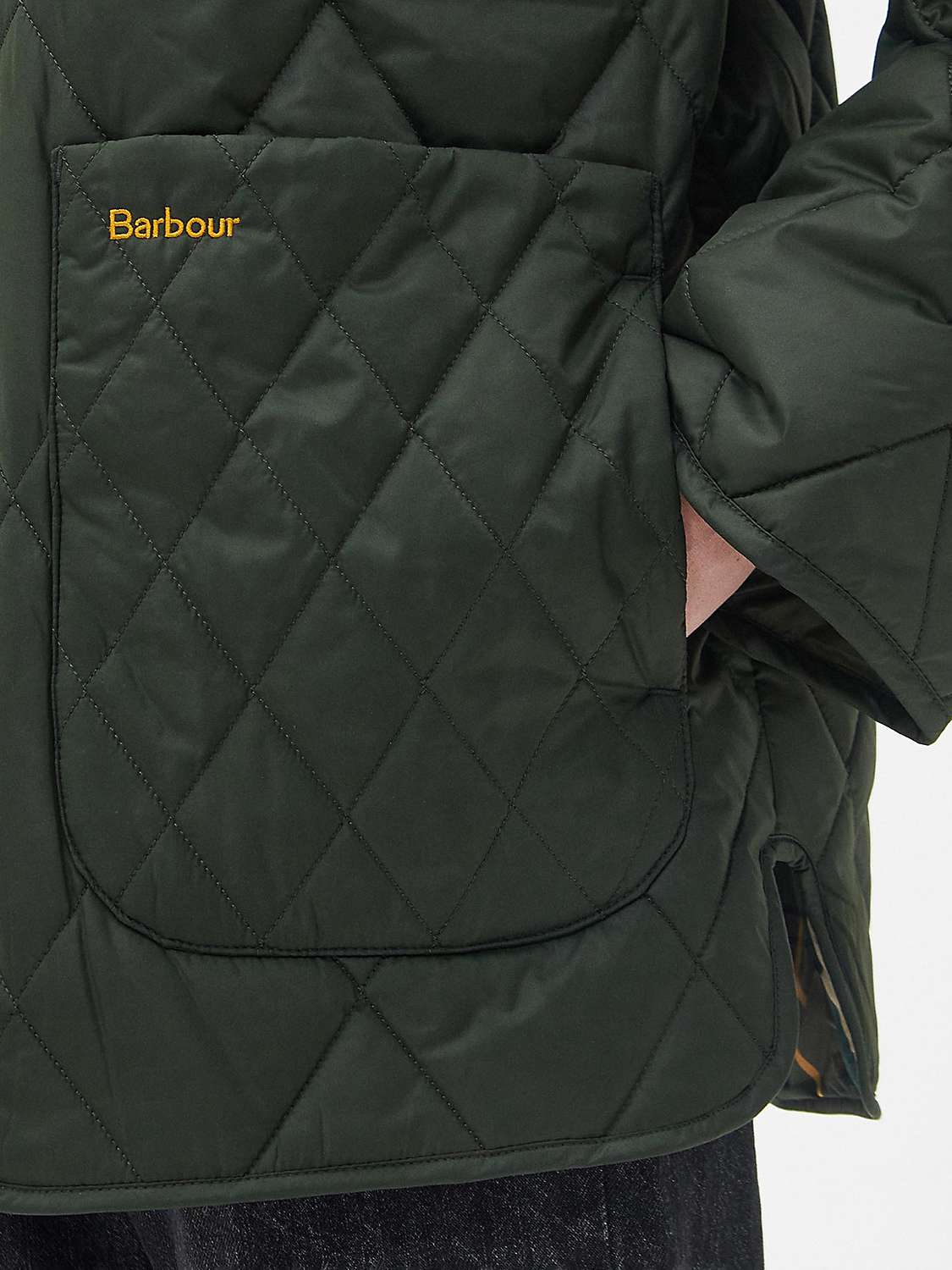 Barbour Woodhall Quilted Jacket, Sage at John Lewis & Partners