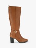 Carvela Silver 2 Leather Knee High Boots, Brown Tan