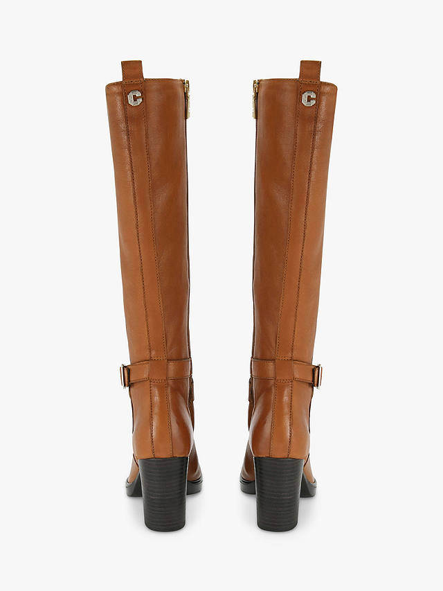 Carvela Silver 2 Leather Knee High Boots, Brown Tan