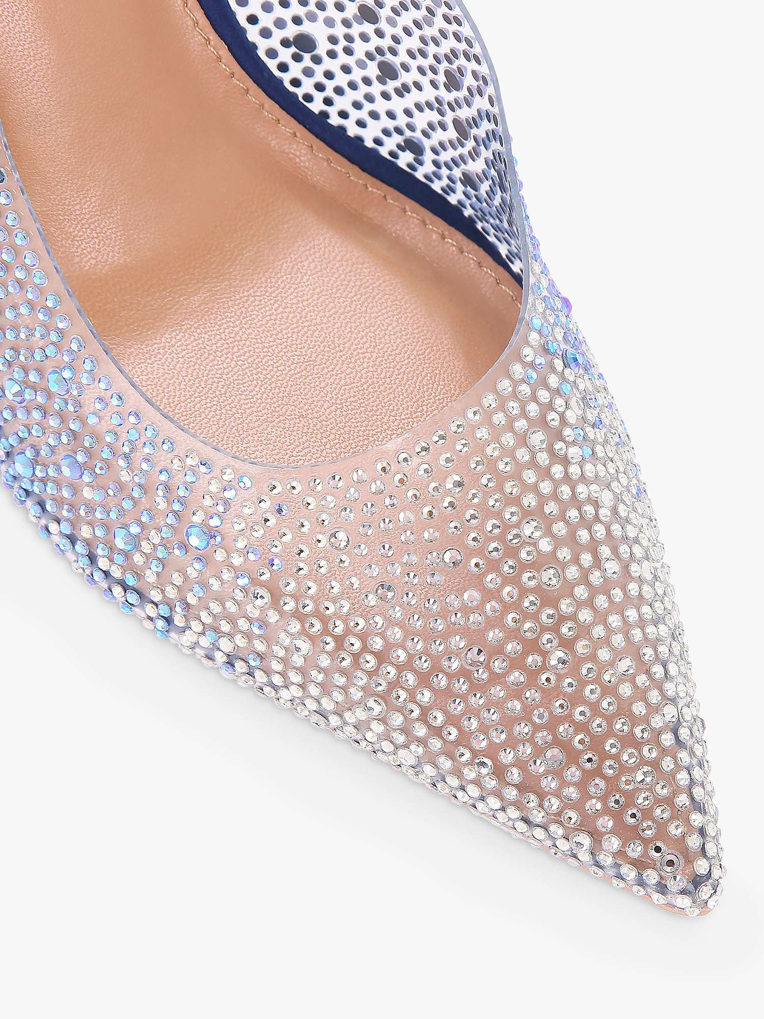 Buy Carvela Lovebird Embellished High Heel Court Shoes, Navy Blue Online at johnlewis.com
