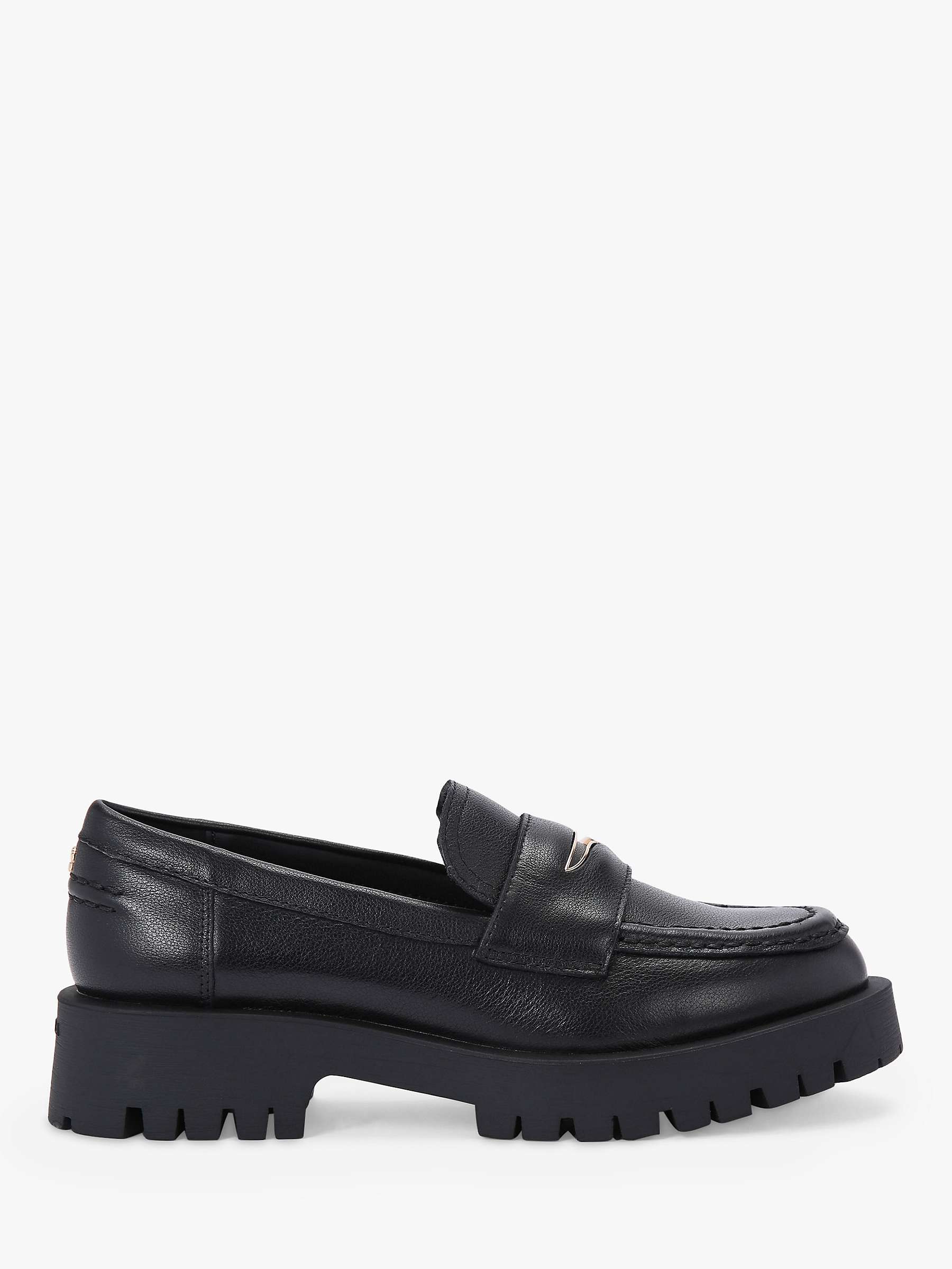 Carvela Stomper 2 Chunky Leather Loafers, Black at John Lewis & Partners