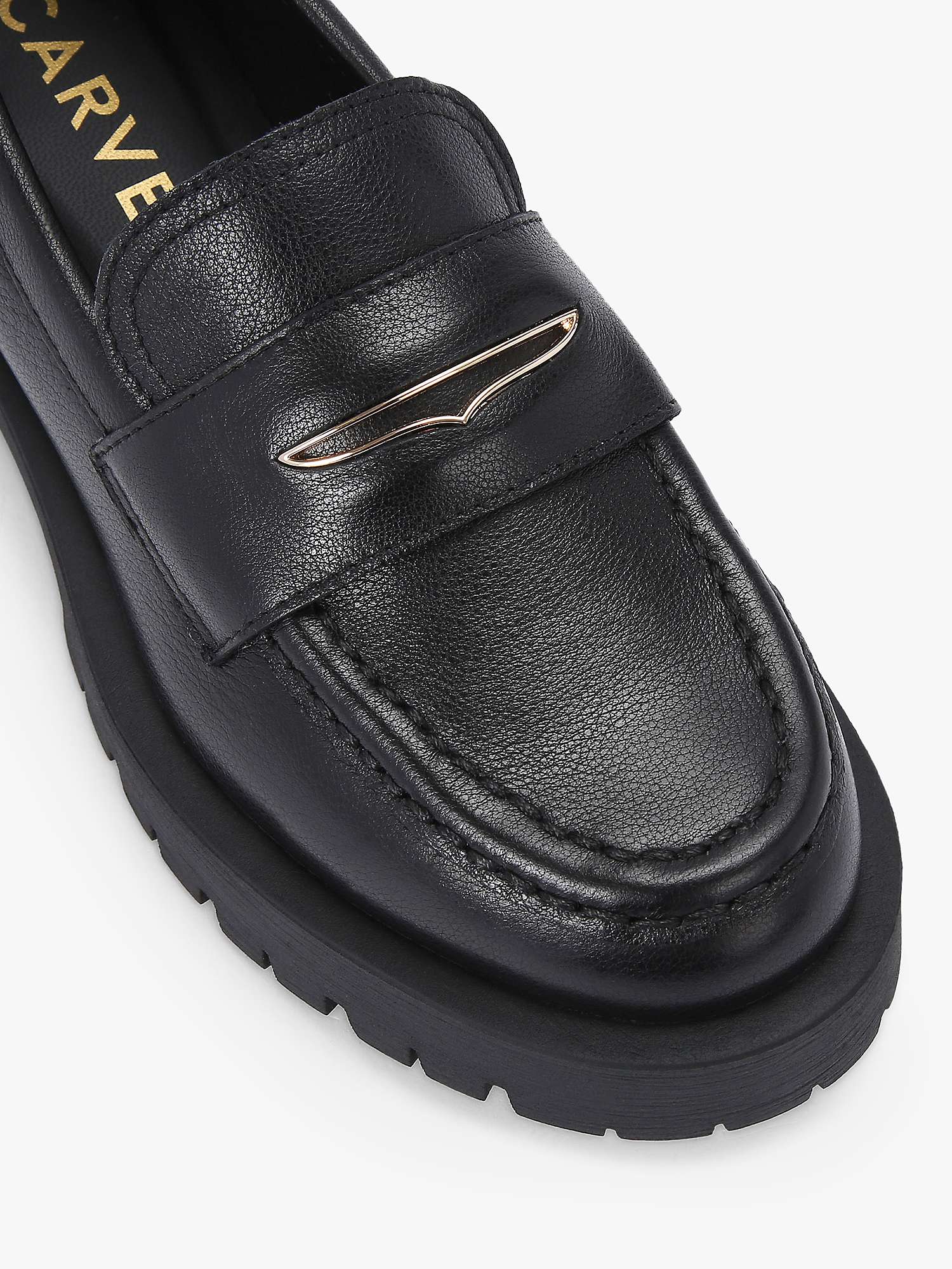 Buy Carvela Stomper 2 Chunky Leather Loafers, Black Online at johnlewis.com