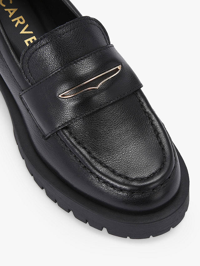 Carvela Stomper 2 Chunky Leather Loafers, Black