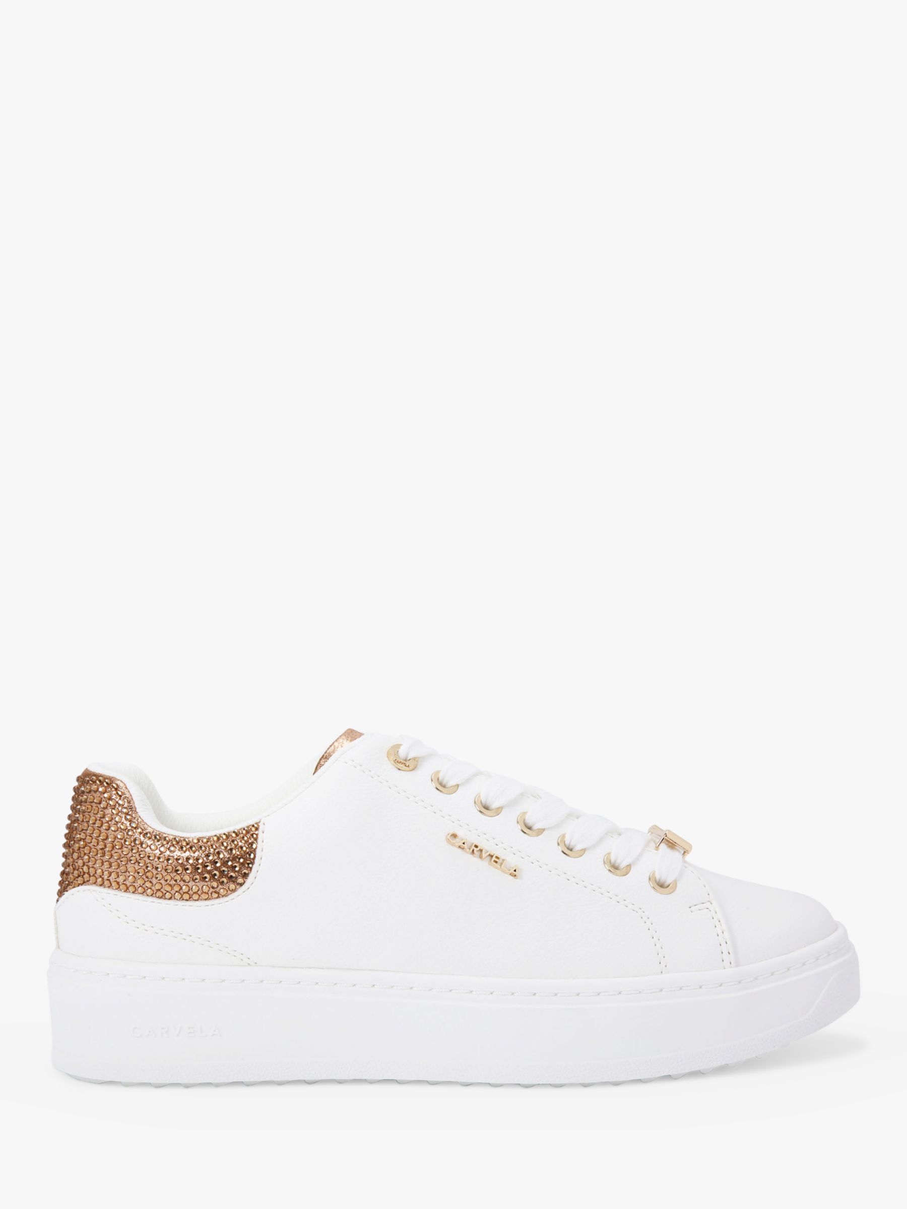 Carvela white and store gold trainers