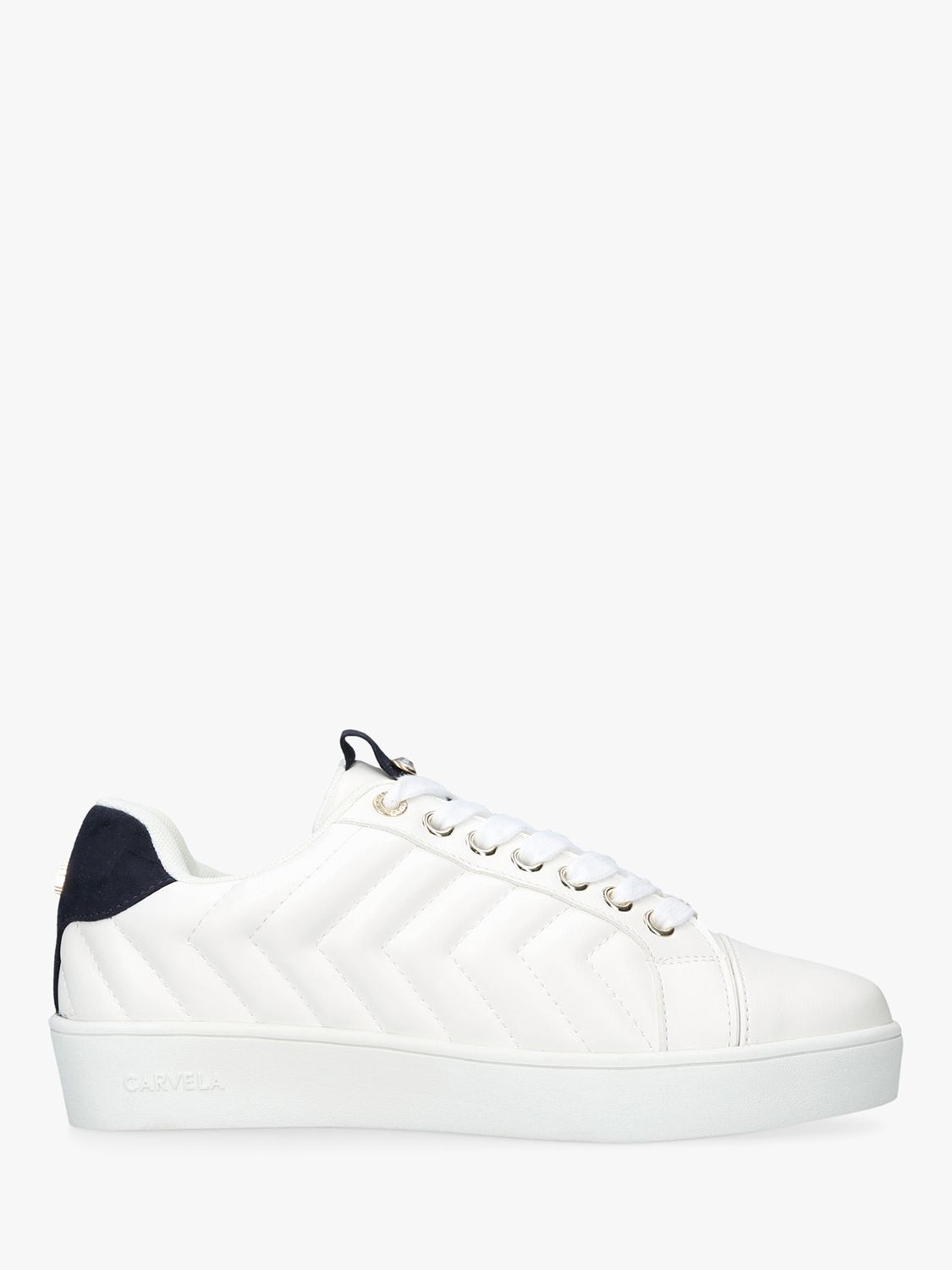 Carvela Joyful Quilted Trainers, White at John Lewis & Partners