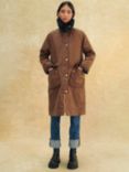 Barbour Townfield Longline Wax Jacket, Tan/Classic