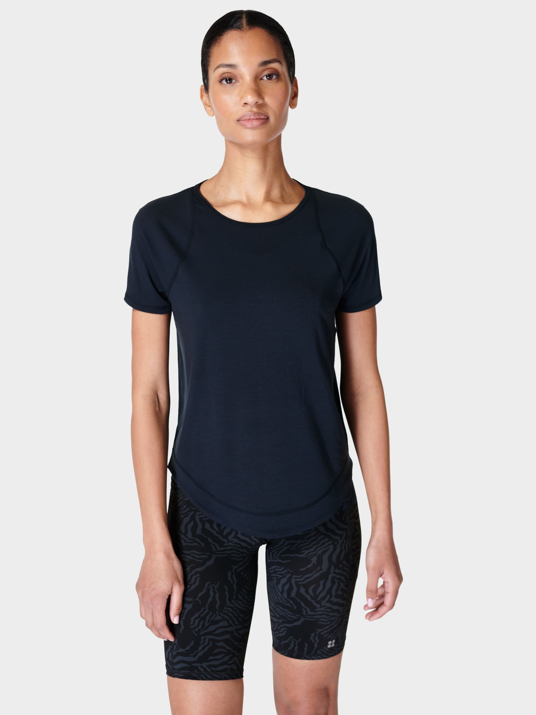 Sweaty Betty Breathe Easy Boxy T-Shirt, Black at John Lewis & Partners