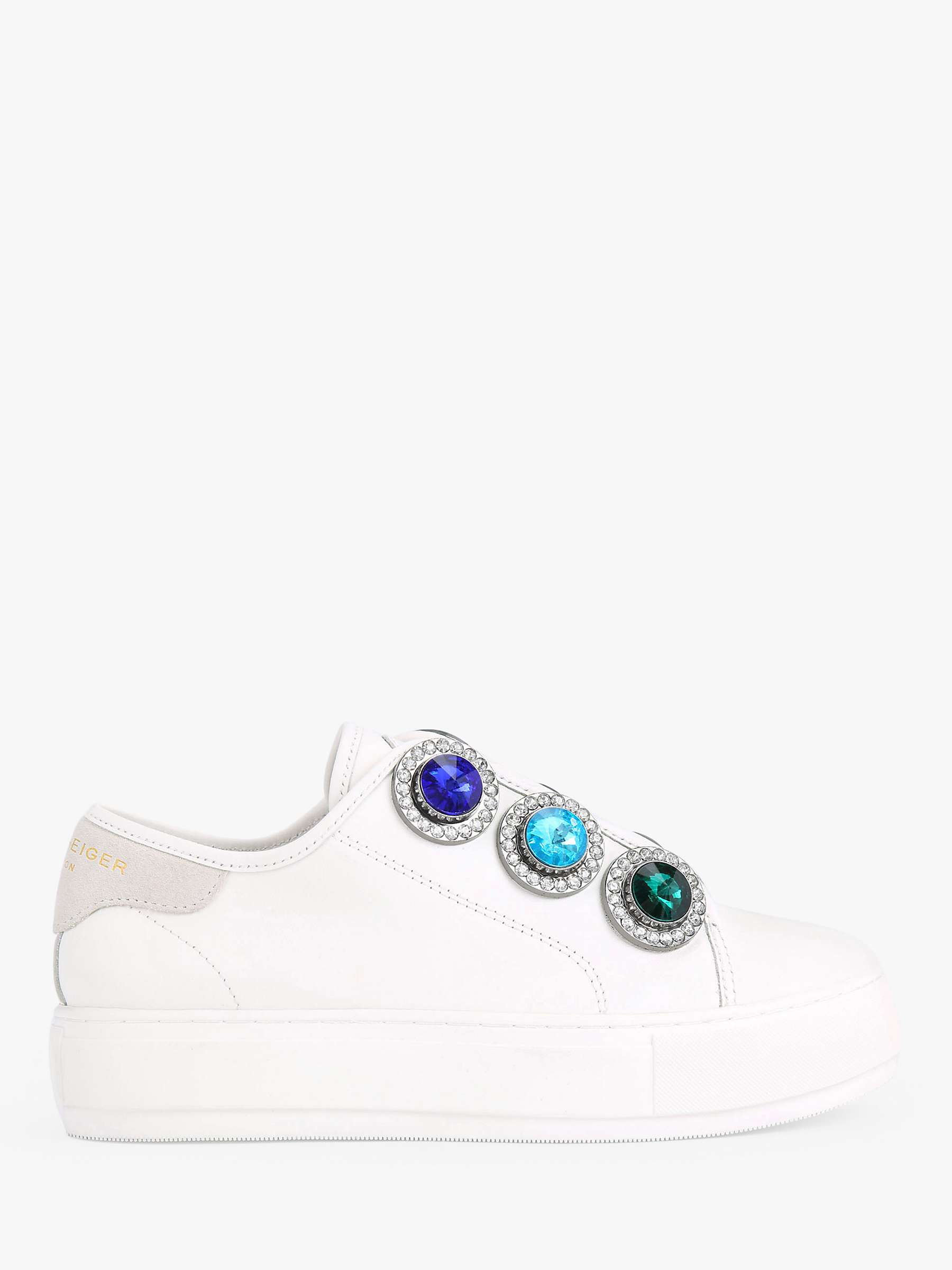 Buy Kurt Geiger London Laney Octavia Leather Trainers, White Online at johnlewis.com