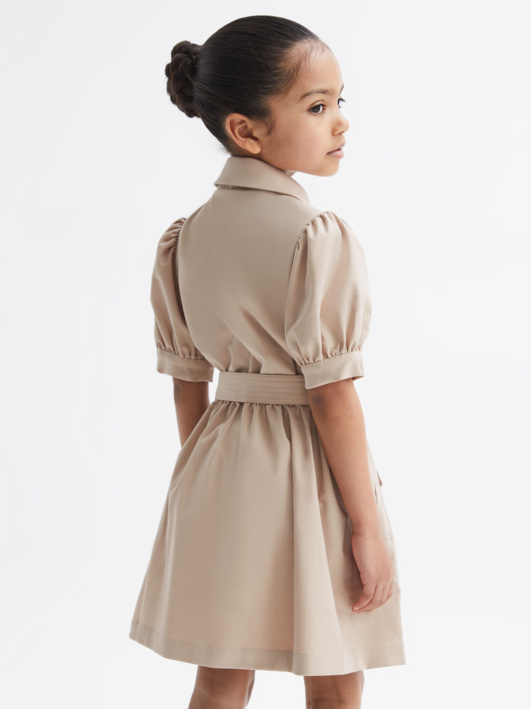 Buy Reiss Kids' Naomi Puff Sleeve Belted Dress Online at johnlewis.com