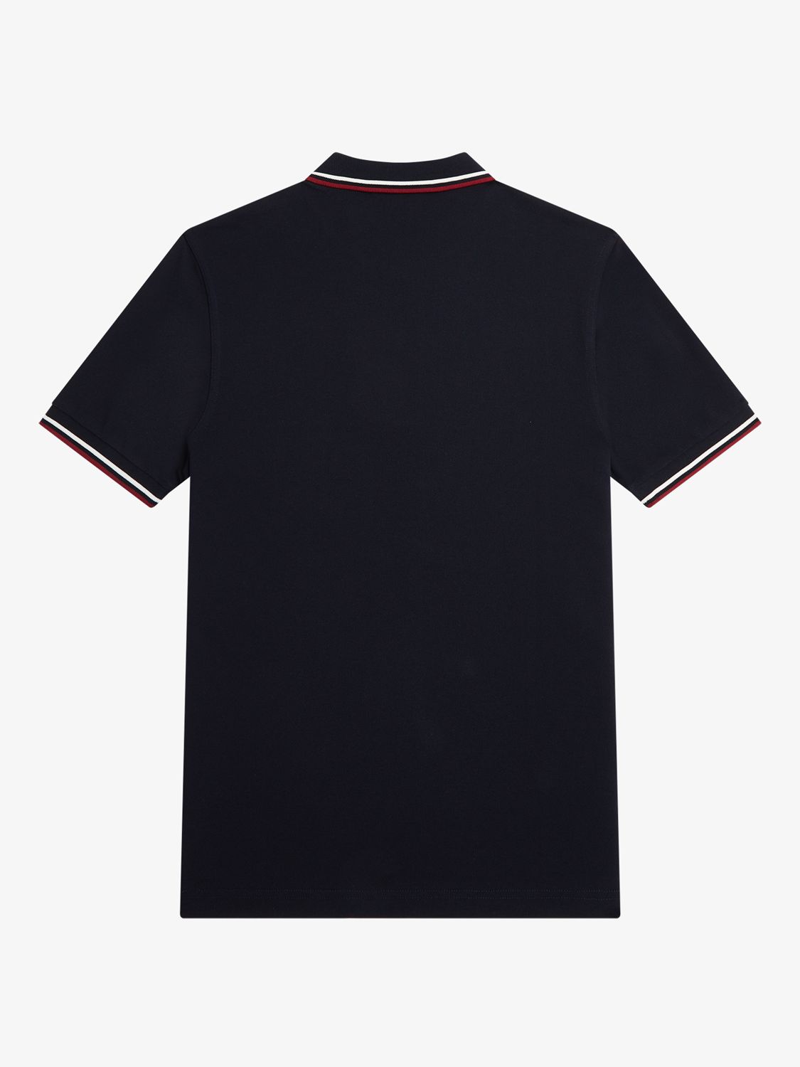 Fred Perry Short Sleeve Polo Shirt, Navy/White/Red, M