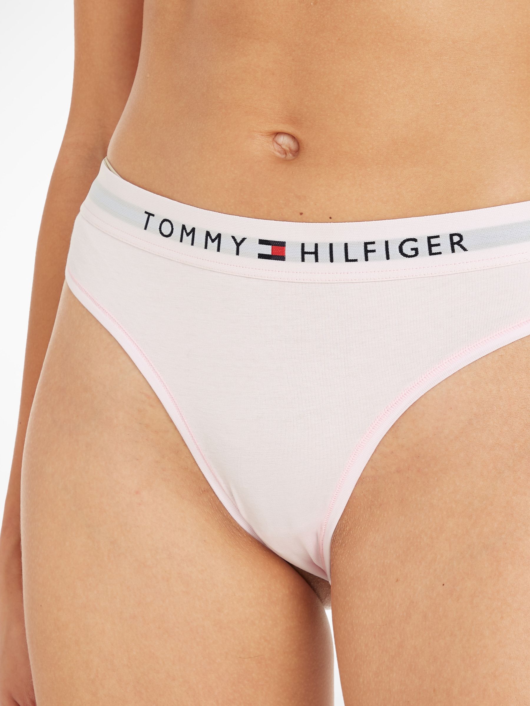 Tommy Hilfiger Logo Waistband Thong, Light Pink, XS