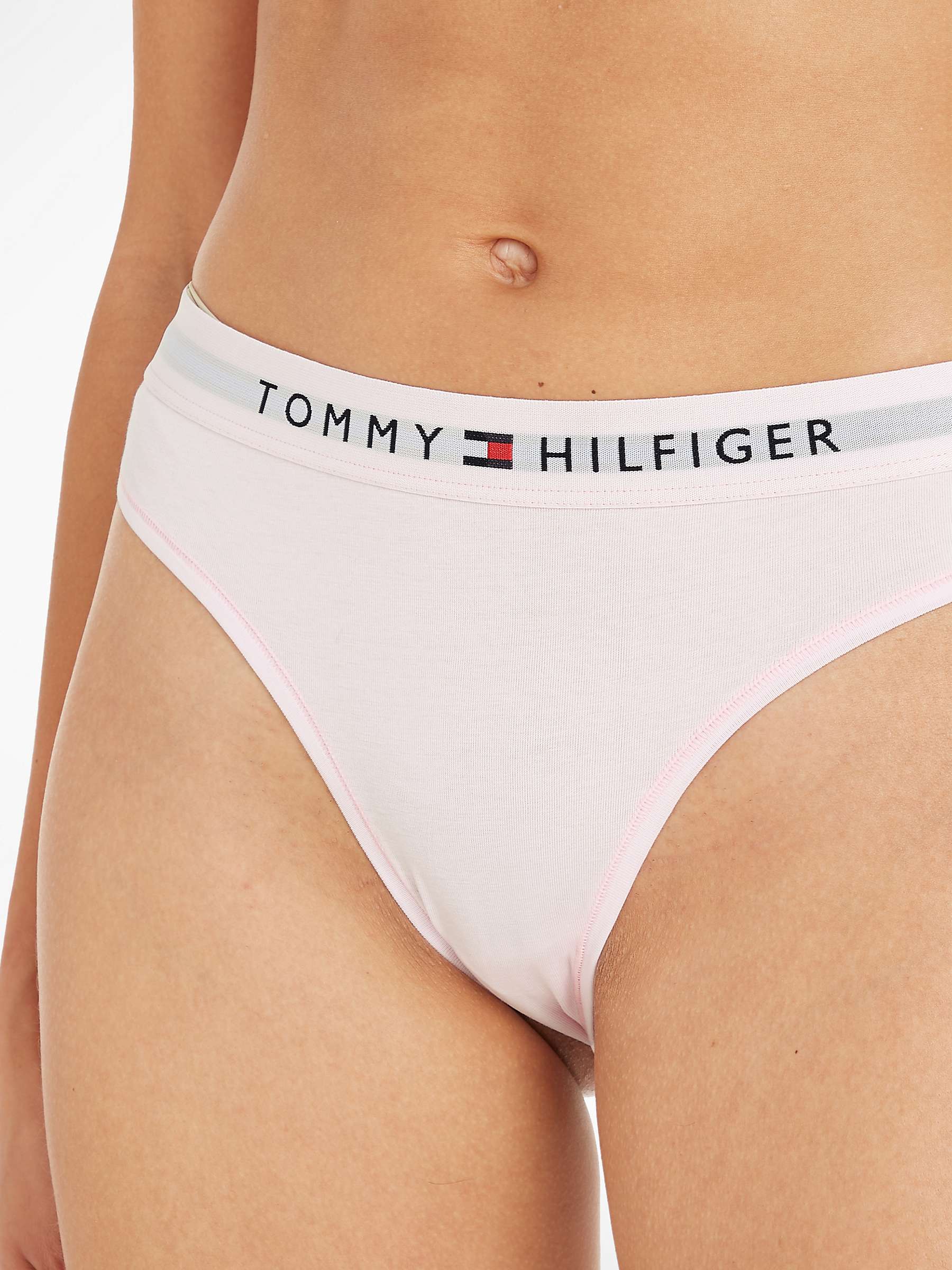 Buy Tommy Hilfiger Logo Waistband Thong, Light Pink Online at johnlewis.com