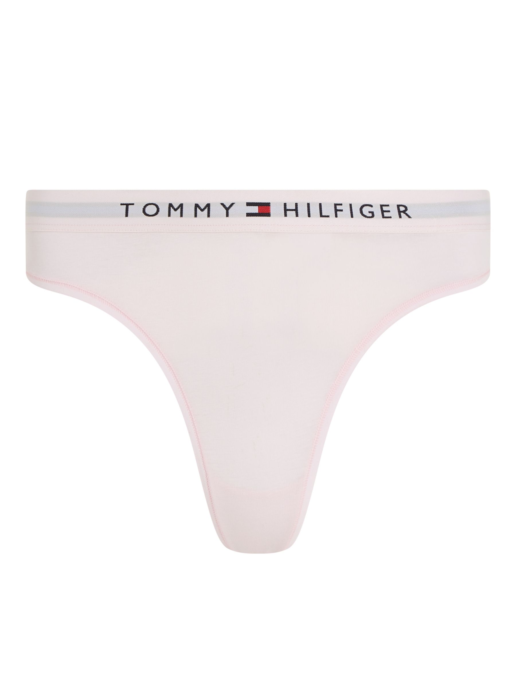 Tommy Hilfiger Logo Waistband Thong, Light Pink at John Lewis & Partners