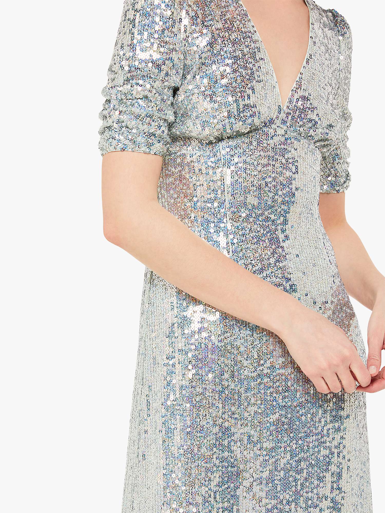 Buy Whistles Sequin Midi Dress, Silver Online at johnlewis.com