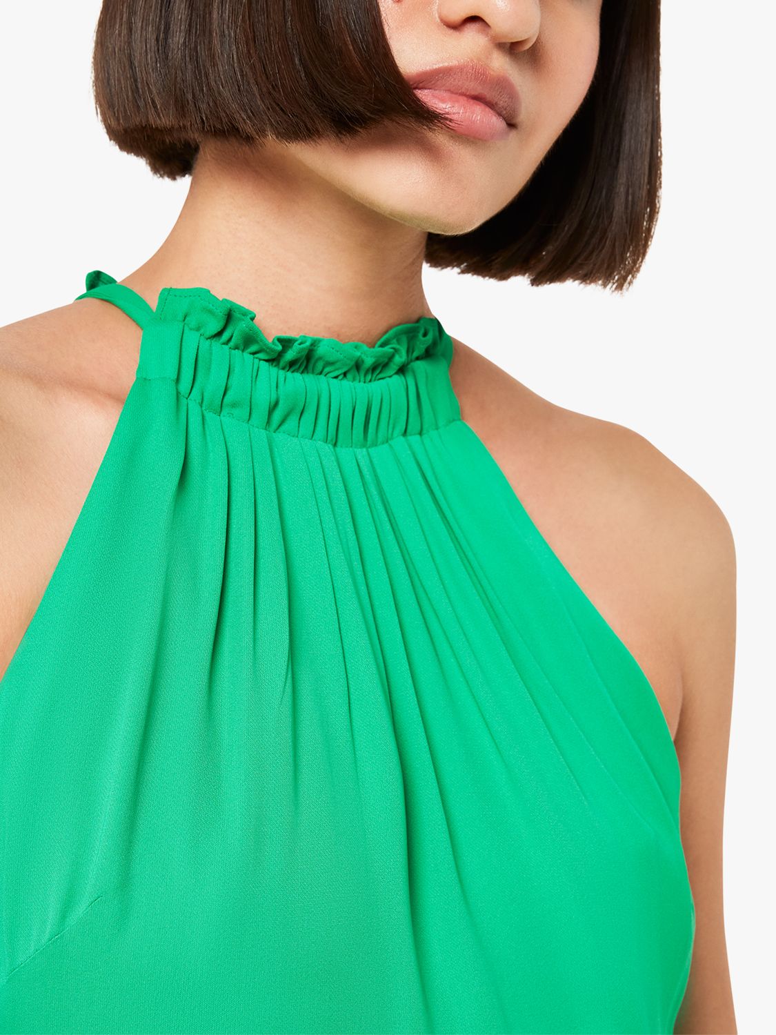 Buy Whistles Plain Eliza Halterneck Midi Dress, Green Online at johnlewis.com