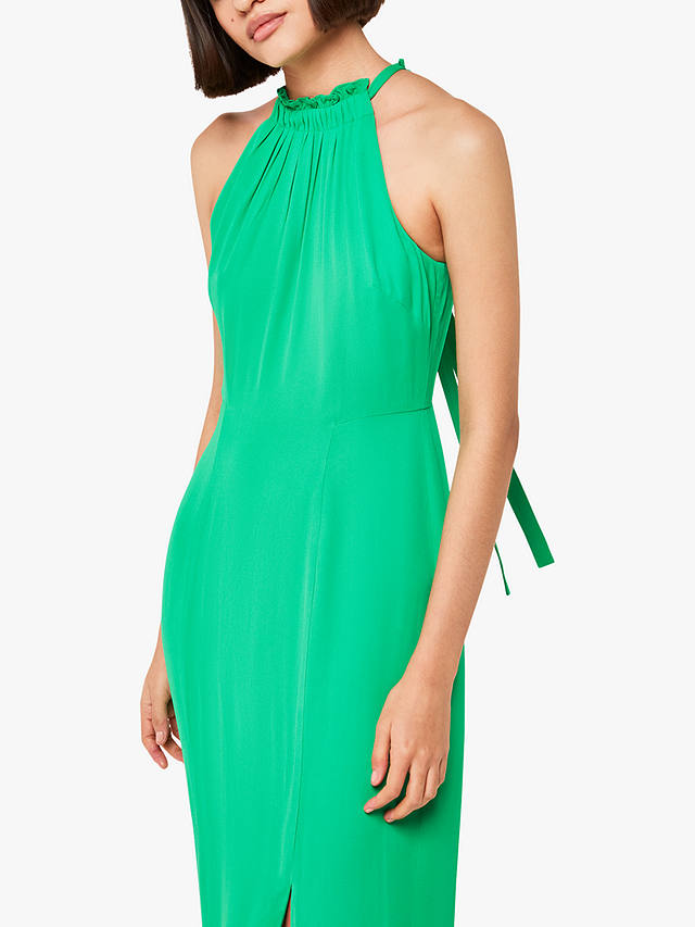 Whistles Plain Eliza Halterneck Midi Dress, Green