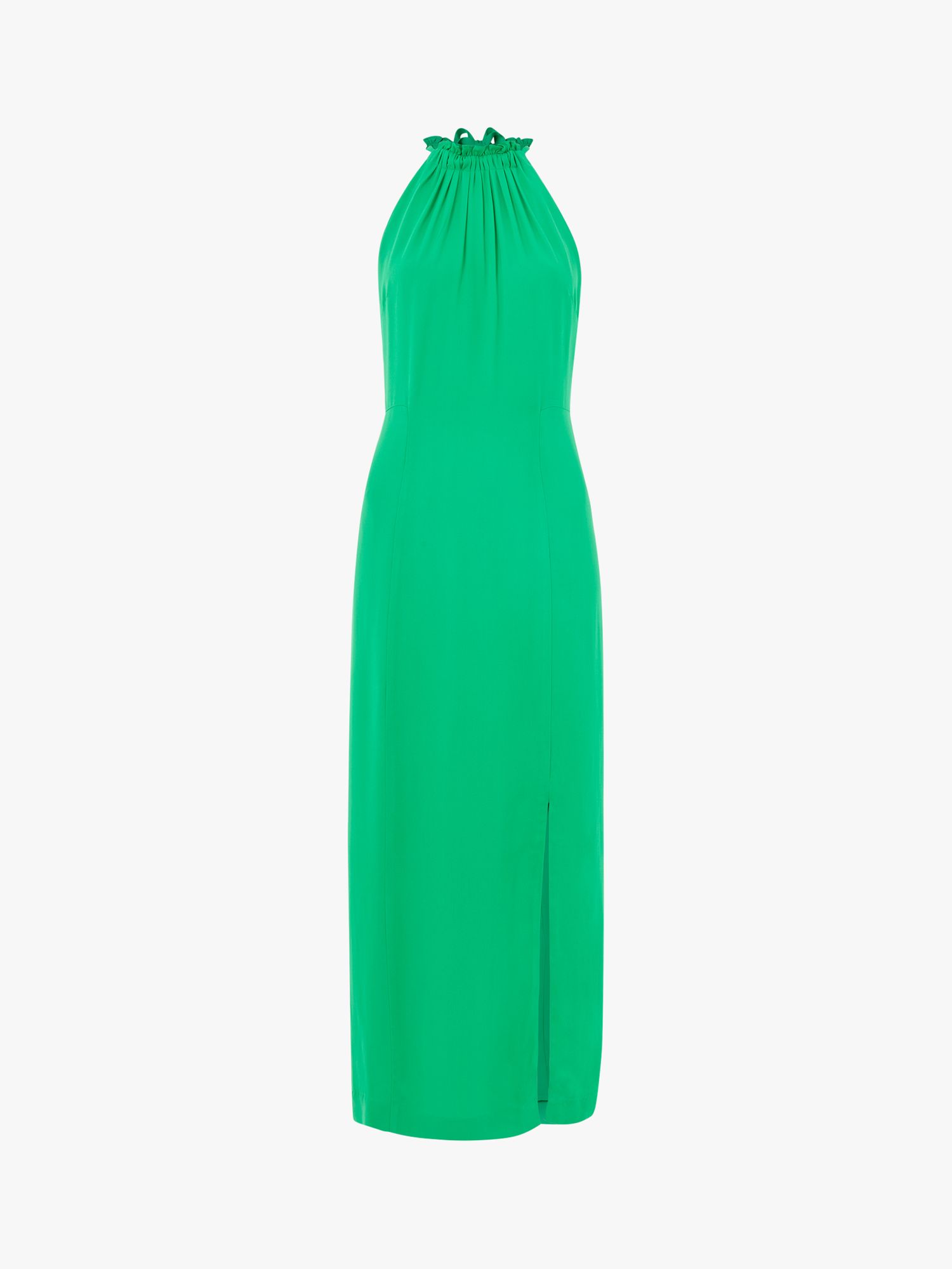 Whistles Plain Eliza Halterneck Midi Dress, Green, 12