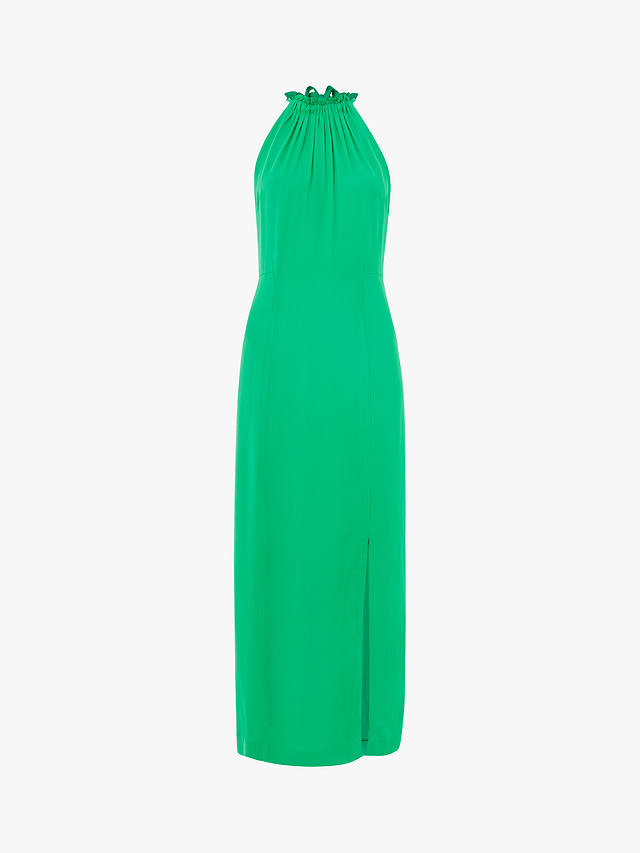 Whistles Plain Eliza Halterneck Midi Dress, Green