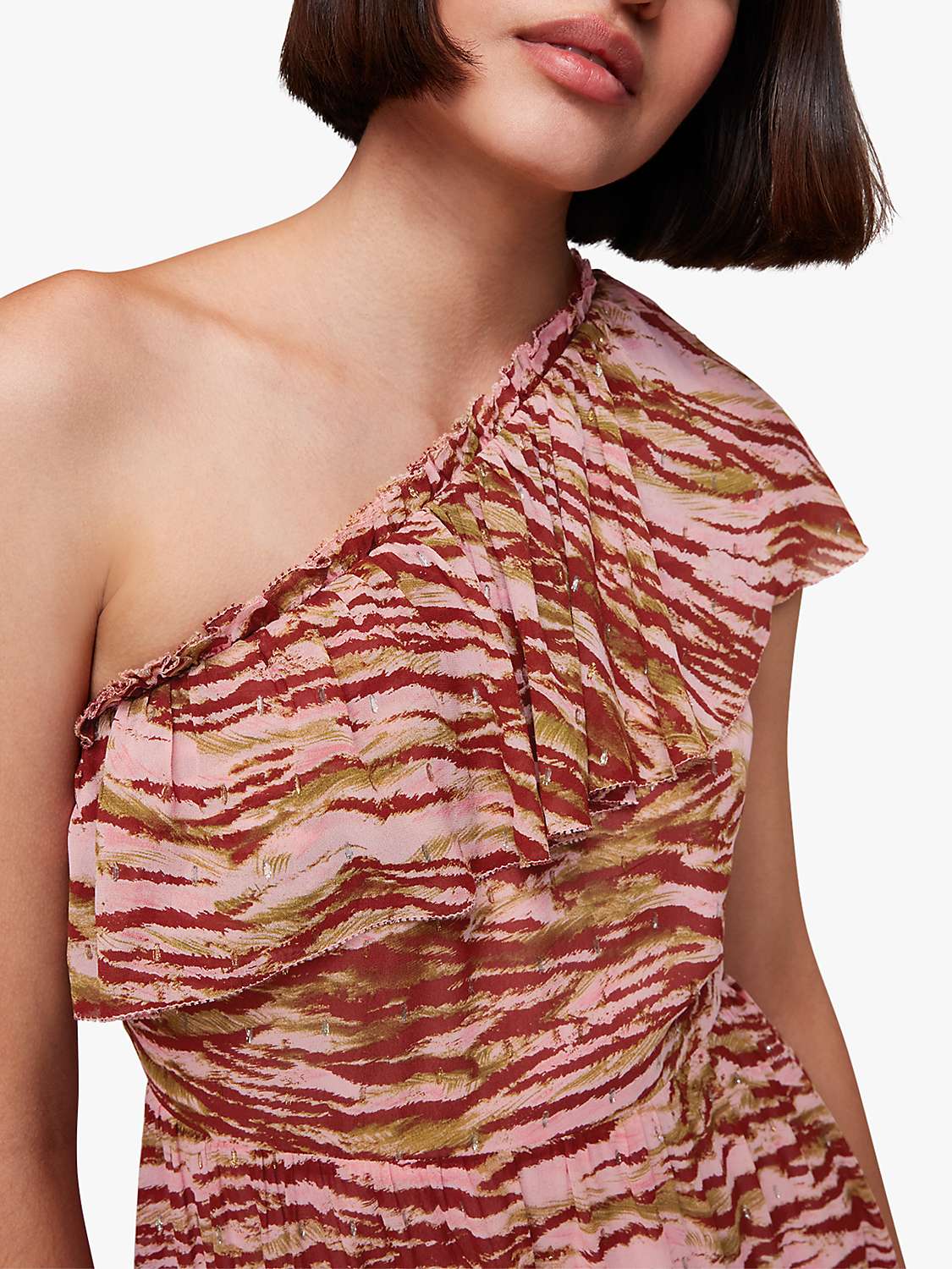 Buy Whistles Clouded Tiger Print Asymmetric Midi Dress, Multi Online at johnlewis.com