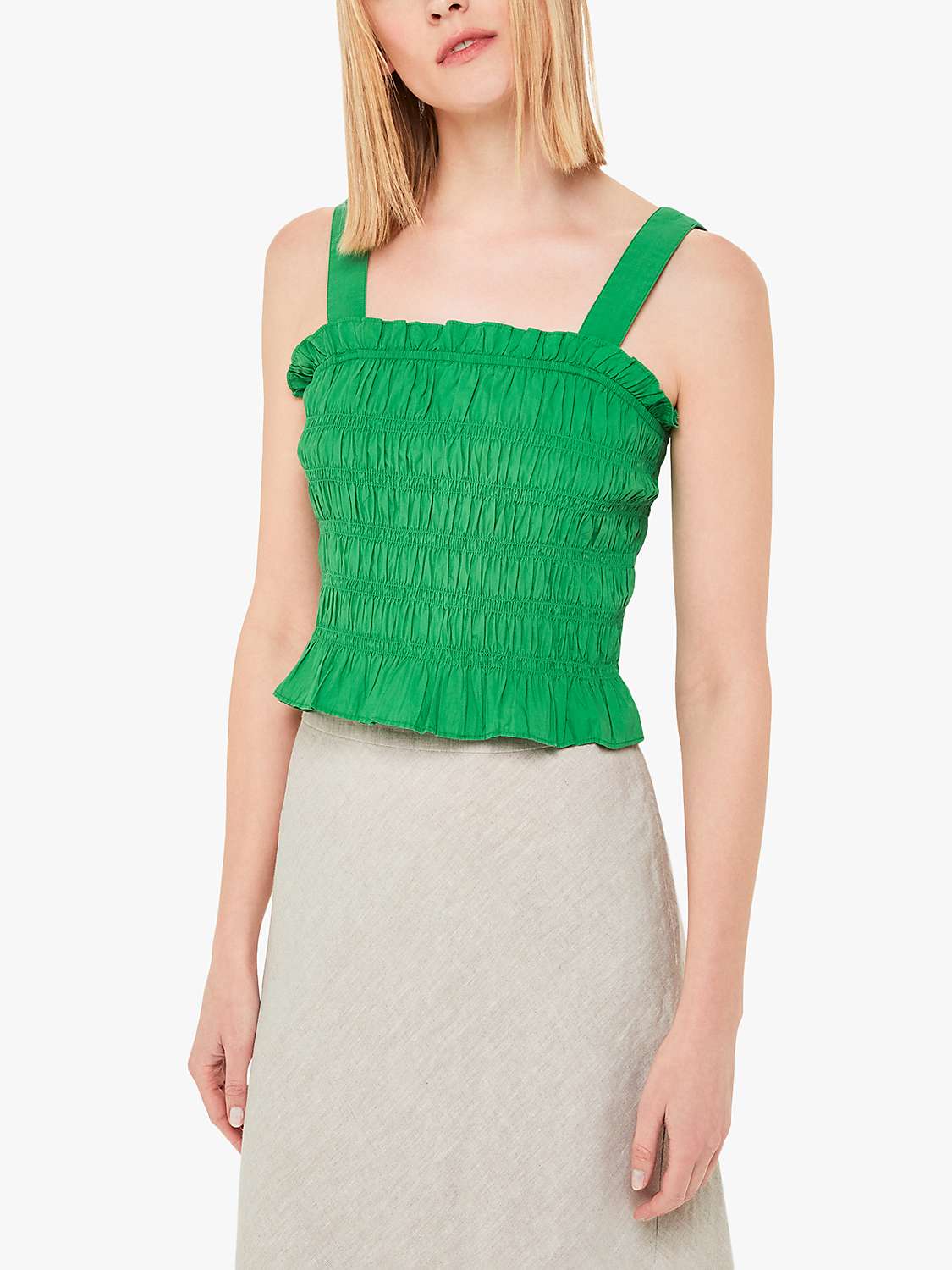 Buy Whistles Linen Side Button Skirt, Oatmeal Online at johnlewis.com