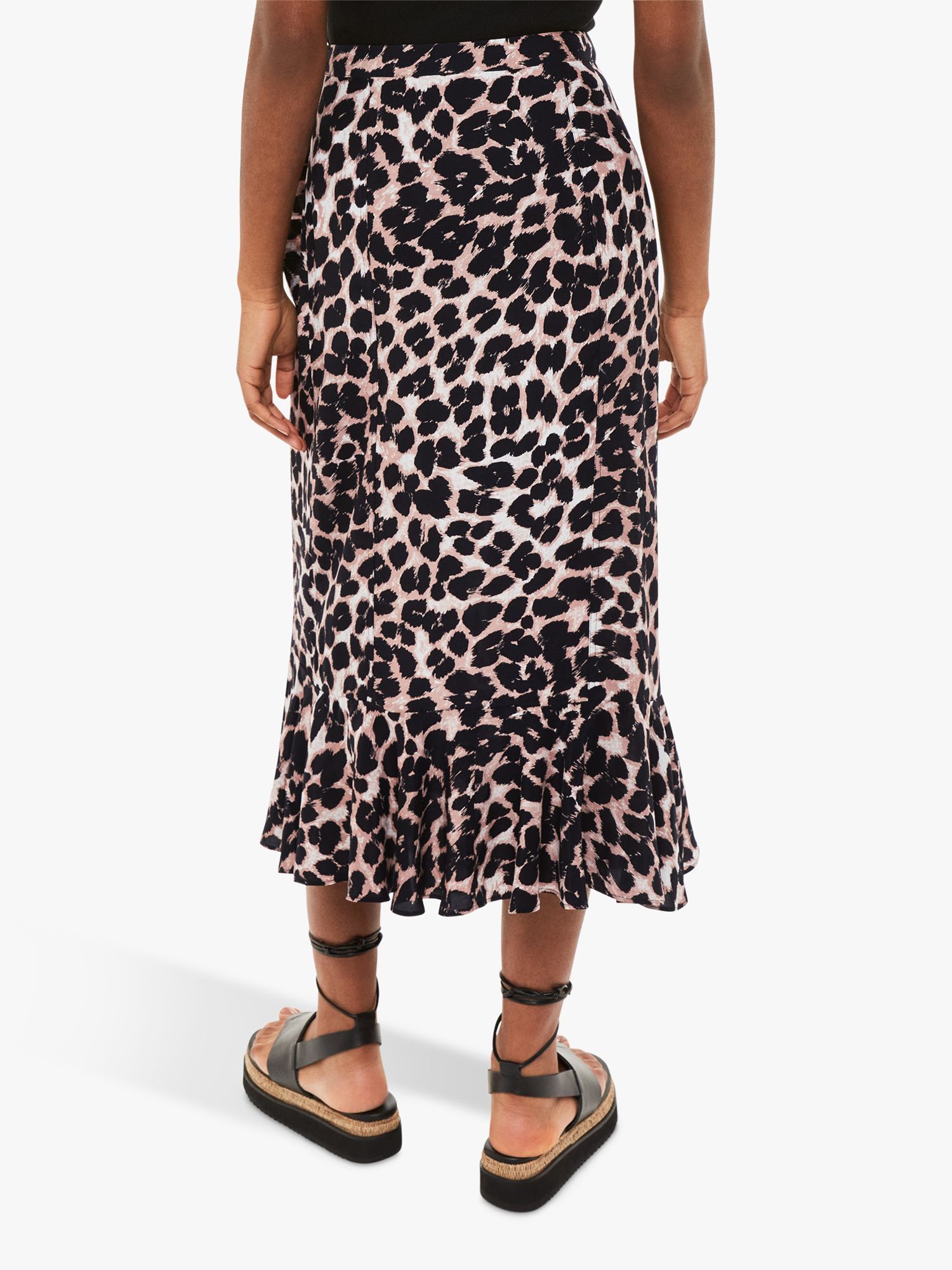 Whistles Leopard Spot Wrap Skirt, Multi at John Lewis & Partners