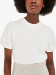 Whistles Textured Puff Sleeve Top, White
